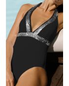Maillot de bain 1 pièce à paillettes Dalter noir