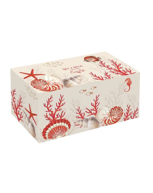 Lot de 2 tasses en porcelaine CORAL REEF rouges - 350 ml