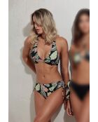 Halter Jungle Mare 2-delig zwempak met zwarte opdruk