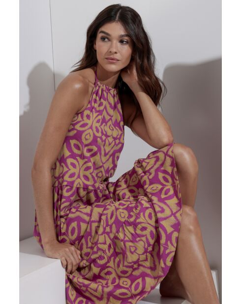 Violettes Kleid mit Neckholder