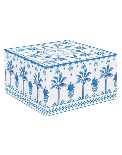 Mug en porcelaine avec soucoupe EXOTIC VIBES bleu - 370 ml