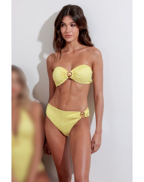 Gelber 2-teiliger Badeanzug mit Stirnband