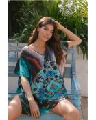 Türkisfarbenes türkisches Kaftankleid