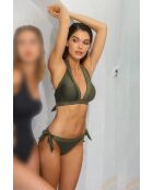 Halter Punk Beach kaki 2-delig zwempak