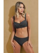 Helder antraciet klassiek bandeau 2-delig badpak