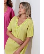 Abito a manica corta giallo pietra