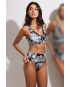 Traje de baño de 2 piezas con forma de hoja negra