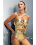 Traje de baño de una pieza dorado Kim K