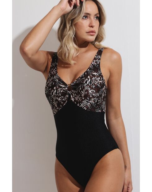 Stijlvol zwart badpak uit 1 stuk
