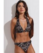 Halter badpak met elegante huid en luipaardprint, 2-delig