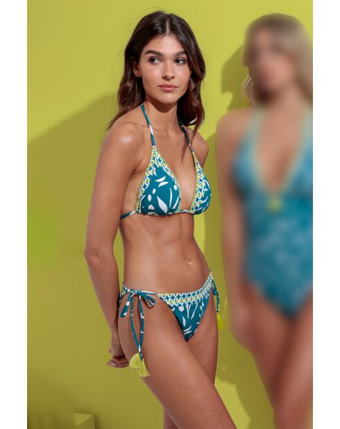 2-teiliger Badeanzug mit dreieckigem Ozeanmuster