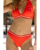 Costume da bagno 2 pezzi sportivo di lusso rosso senza schienale