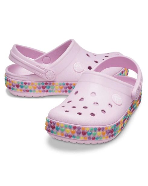 Crocbands Gem Band T pinke Holzschuhe