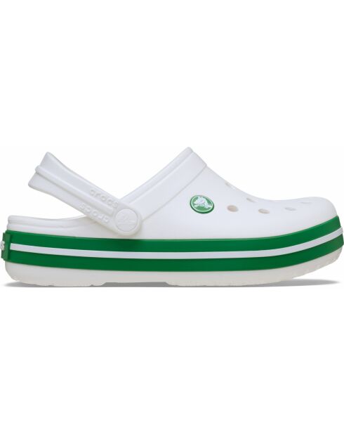 Crocbands T weiße grüne Clogs