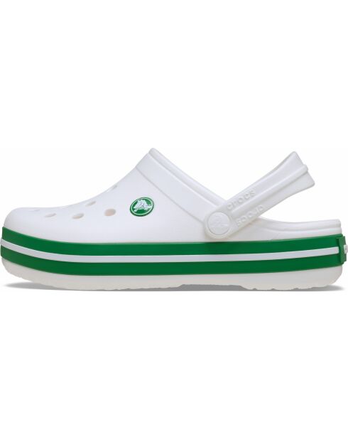 Crocbands T weiße grüne Clogs