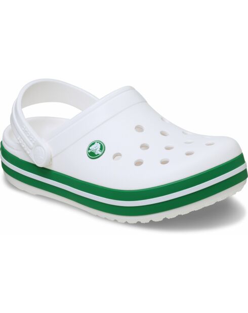 Crocbands T weiße grüne Clogs