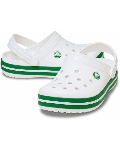 Sabots Crocbands T blanc vert