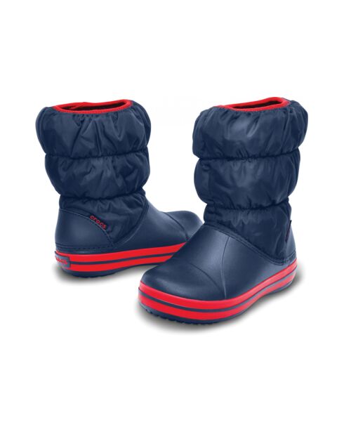 Botas de invierno Puff para niños azul marino/rojo