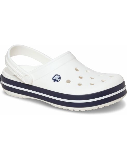 Crocbands caramel blanc et marine