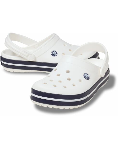 Crocbands caramel blanc et marine