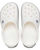 Crocbands caramel blanc et marine