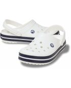 Crocbands caramel blanc et marine