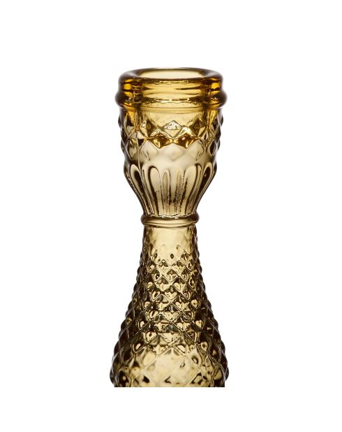 Portacandele in ceramica ambrata - 8x17 cm