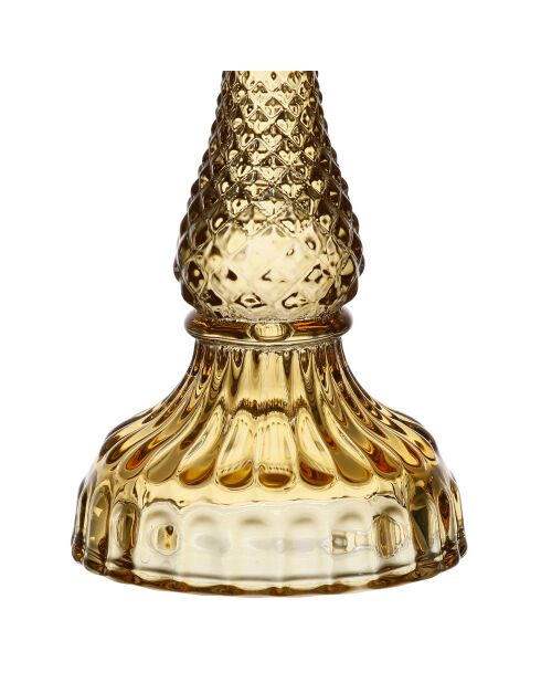 Portacandele in ceramica ambrata - 8x17 cm