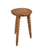 Mesa auxiliar campestre de color natural claro - 34 x 60 cm