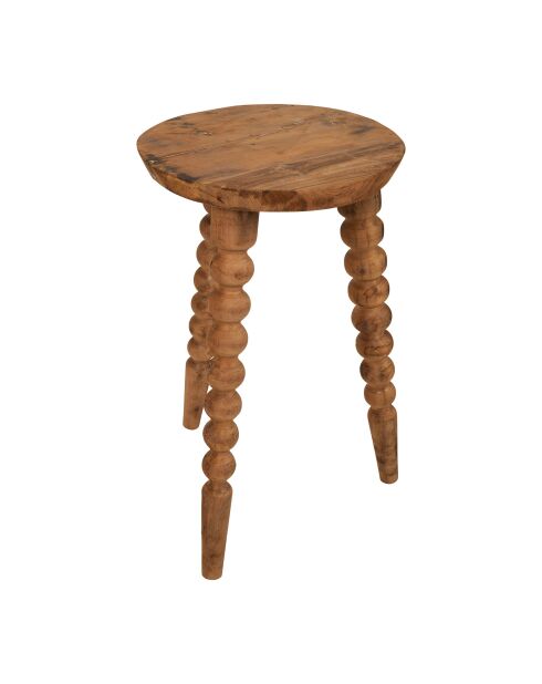 Mesa auxiliar campestre de color natural claro - 34 x 60 cm