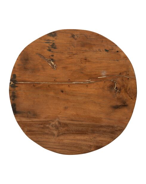 Mesa auxiliar campestre de color natural claro - 34 x 60 cm