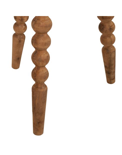 Mesa auxiliar campestre de color natural claro - 34 x 60 cm