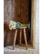 Mesa auxiliar campestre de color natural claro - 34 x 60 cm