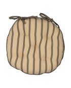 Zwart landelijk stoelkussen - d40 cm