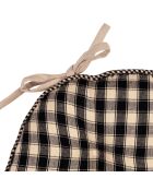 Zwart landelijk stoelkussen - d40 cm