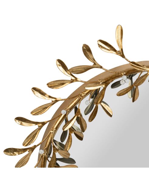 Miroir flore doré - D;52cm