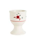 Portauovo a margherita bianco/rosso - 5x6 cm