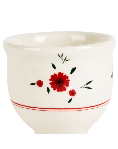 Portauovo a margherita bianco/rosso - 5x6 cm