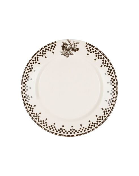 Assiette à dessert damier blanc/anthracite - D.22,5 cm