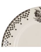 Assiette à dessert damier blanc/anthracite - D.22,5 cm