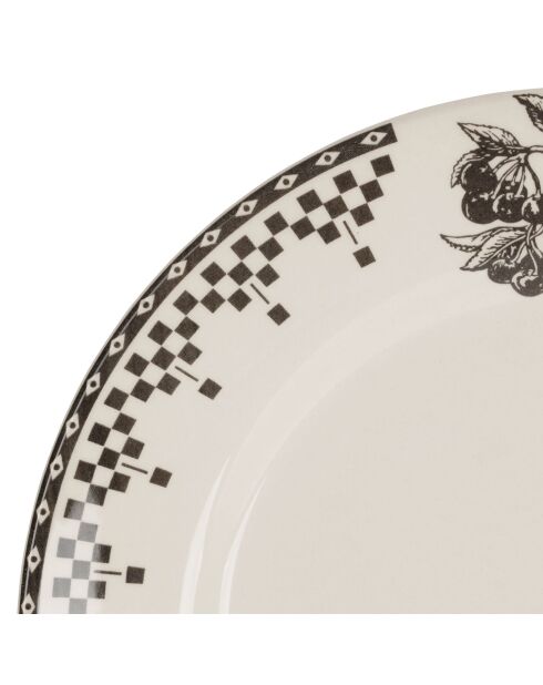Assiette à dessert damier blanc/anthracite - D.22,5 cm