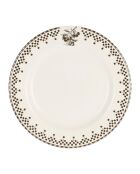 Plato llano de damero blanco/antracita - D.27 cm