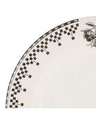 Plato llano de damero blanco/antracita - D.27 cm