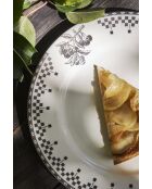 Plato llano de damero blanco/antracita - D.27 cm