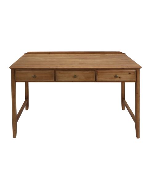 Bureau 3 tiroirs firmin naturel - 120x58x80cm