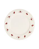 Plato llano en paquerette blanco/rojo - D.27 cm