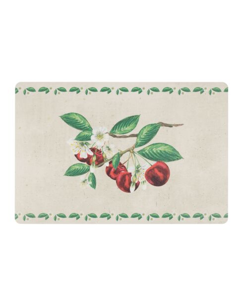 Set de table cerisier blanc/vert - 45x30 cm