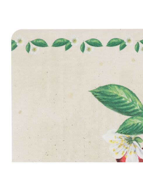 Set de table cerisier blanc/vert - 45x30 cm