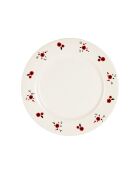 Plato de postre en paquerette blanco/rojo - D.22,5 cm
