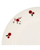 Plato de postre en paquerette blanco/rojo - D.22,5 cm